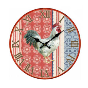 Clock French Country Wall Hanging Clocks Rooster C 34cm