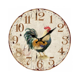 Clock French Country Wall Hanging Clocks Rooster B 34cm