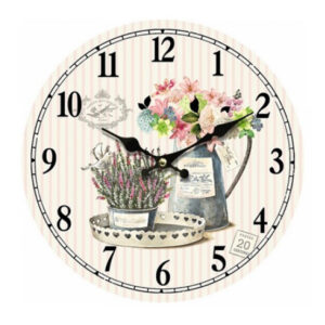 Clock French Country Wall Hanging Floral Bird Nest 34cm