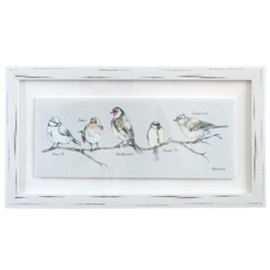 Country Farmhouse Assorted Birds Framed Print with Glass