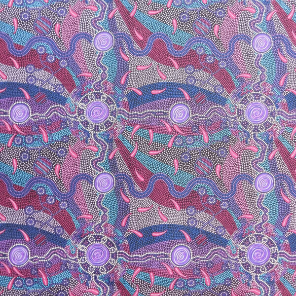 Patchwork Quilting Fabric Aboriginal Roaring Forties Purple 50x55cm FQ