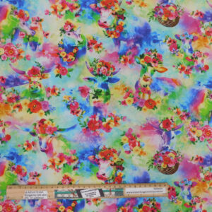 Quilting Patchwork Sewing Fabric Boho Cosmic Cows 50x55cm FQ