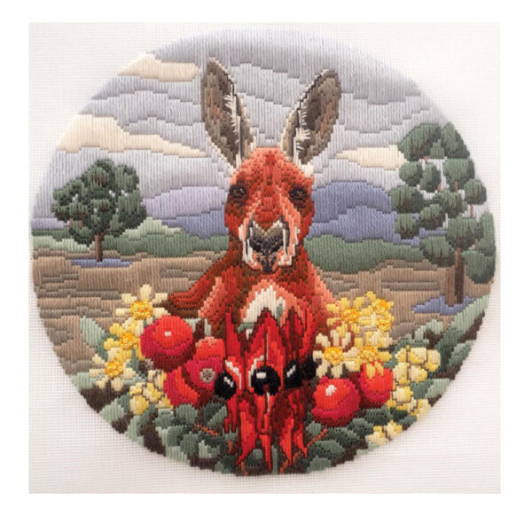 Helene Wild Australian Long Stitch Kit Red Kangaroo Including Threads