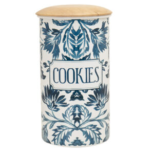 Metal Enamel Retro Kitchen Tall Canister COOKIES Delfi Biscuit Tin