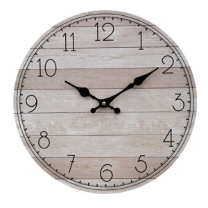 Clock Country Vintage Inspired Wall Clocks French Natural Boards 34cm