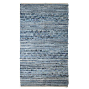 French Country Floor Mat Rectangle Woven Denim 60x90cm Rug