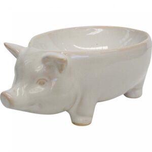Ceramic Soap Holder Pig Decorative Accent Shallow Bowl