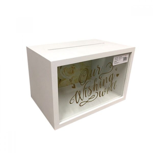 Decorative Wooden OUR WISHING WELL Wedding Engagement Card Box