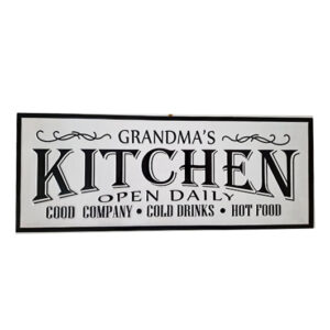 Country Metal Enamel Farmhouse Sign Grandma's Kitchen Plaque