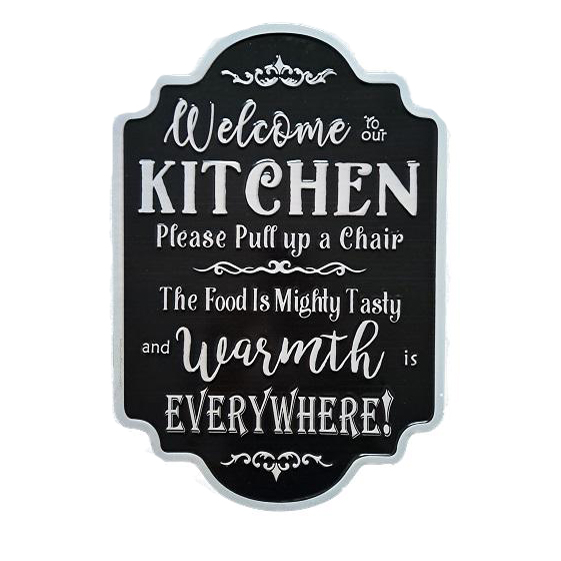 Country Metal Enamel Farmhouse Sign Kitchen Warmth Everywhere Plaque