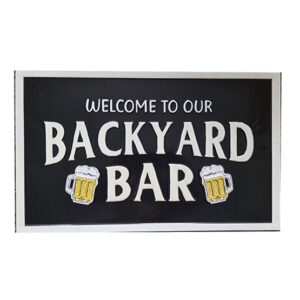 Country Metal Enamel Farmhouse Sign Welcome Backyard Bar Plaque