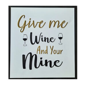 Country Metal Enamel Farmhouse Sign Give Me Wine Plaque