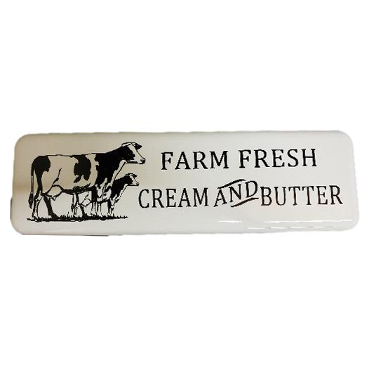 Country Metal Enamel Farmhouse Sign Farm Fresh Cow Cream Butter Plaque