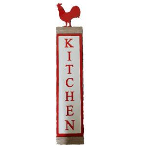 Country Metal Enamel Farmhouse Sign Rooster Kitchen Plaque