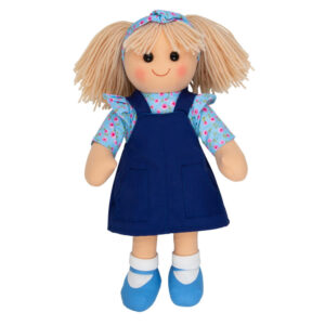 Hopscotch Lovely Soft Rag Doll CARRIE Blue Dress Doll 35cm Large