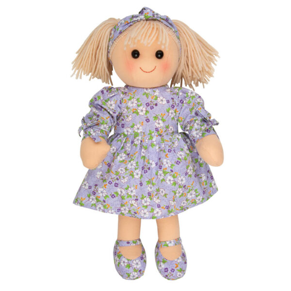 Hopscotch Lovely Soft Rag Doll LILY Lavender Dress Doll 35cm Large