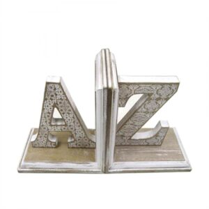 French Country Vintage Inspired Wooden A-Z Book Ends