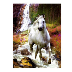 5D Diamond Painting Full Image Square Drills White Horse 50X40cm