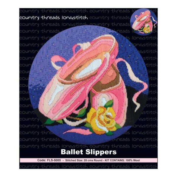 Country Threads Long Stitch Kit Ballet Slippers Including Threads