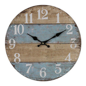 Clock Country Vintage Inspired Wall Clocks French Blue Brown 34cm