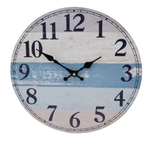 Clock Country Vintage Inspired Wall Clocks French Mist Stripe Boards 34cm
