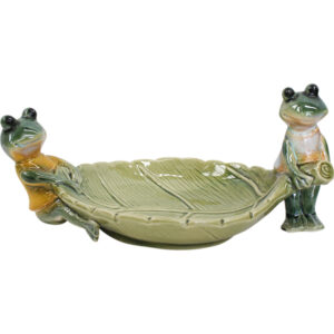 Ceramic Soap Holder Leaf Frogs Decorative Accent Plate