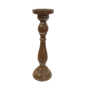 French Country Wooden Candle Stick Holder 37cm High Brown