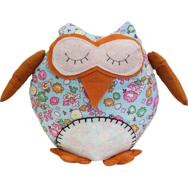 French Country Doorstopper Floral Owl Door Stop Weighted