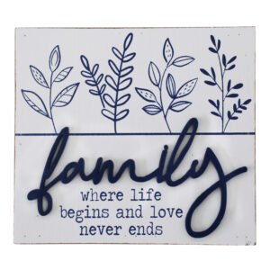 Country Farmhouse Wooden Sign Family Where Life Begins Plaque