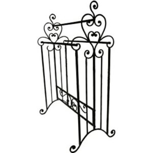 French Country Blacke Towel Rack Standing Wrought Iron