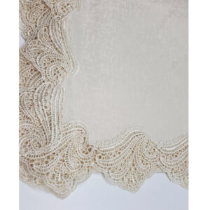 French Country Cream with Lace Edging Table Cloth 160x320cm