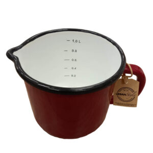 Country Vintage Style Enamel Measuring Cup Red 1 Litre