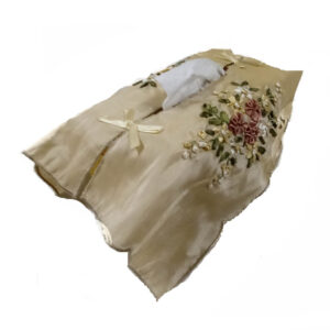 French Country Satin Embroidered Cream Tissue Box Cover