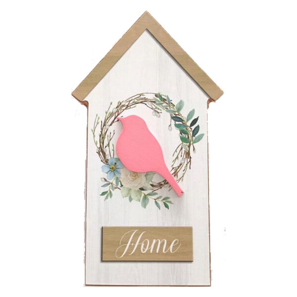 French Country Art House Home Bird Wooden Freestanding Sign