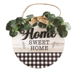 French Country Wall Art Home Sweet Home Round Large Wooden Sign