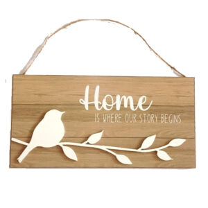 French Country Wall Art Home Where Story Begins Bird Wooden Sign