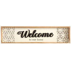 French Country Wall Art Welcome to Our Home Wooden Framed Sign