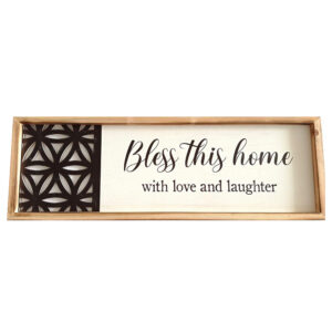 French Country Wall Art Bless This Home Wooden Framed Sign