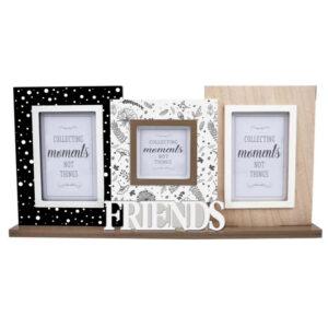 French Country Freestanding Family Triple Photo Frame Large Sign