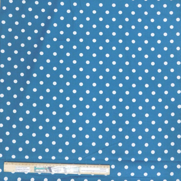 Quilting Patchwork Sewing Fabric Large Spots Blue Grey Material 50x55cm FQ
