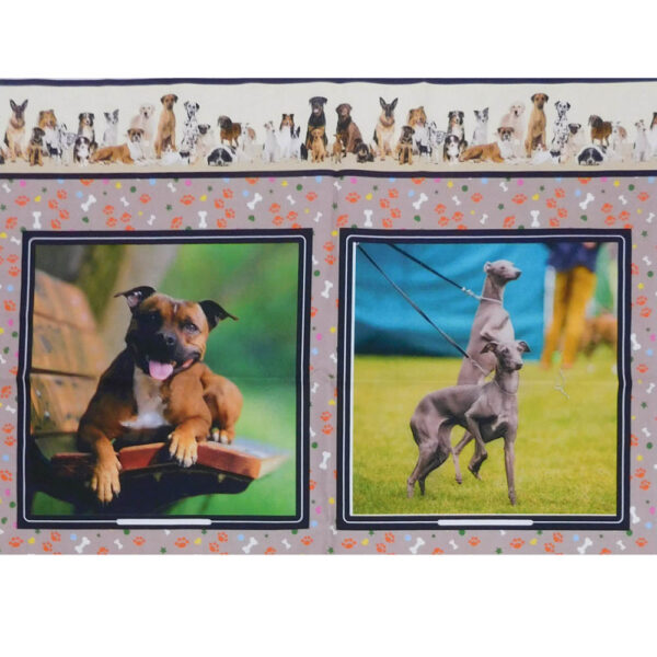 Patchwork Quilting Sewing Fabric Canine Companions Dogs B Panel 61x110cm