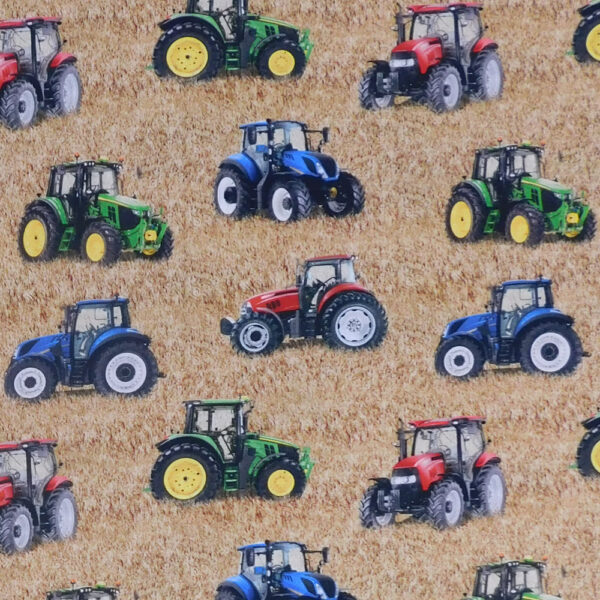 Quilting Patchwork Sewing Fabric Mixed Tractors on Hay 50x55cm FQ Material