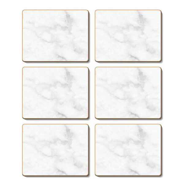 Country Kitchen Grey Marble Cork Backed Coasters Set 6