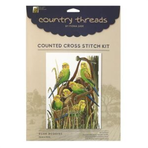 Country Threads Cross X Stitch Kit Bush Budgies Counted