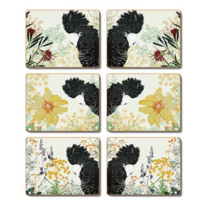 Country Kitchen Cheeky Cockatoo Cork Backed Coasters Set 6
