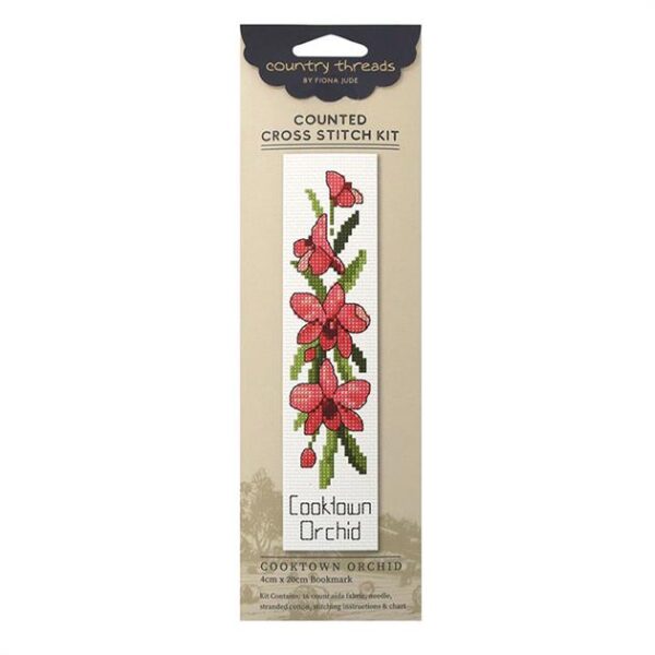 Country Threads Cross X Stitch Kit Cooktown Orchid Bookmark Counted