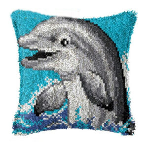 Crafting Kit Latch Hook Cushion Dolphin with Hook Threads