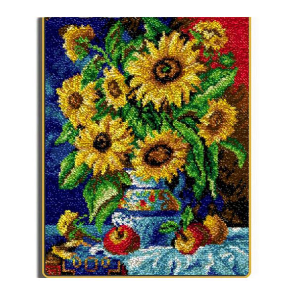 Crafting Kit Latch Hook Floor Mat Sunflowers with Hook Threads