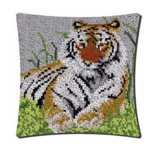 Crafting Kit Latch Hook Cushion Tiger with Hook Threads