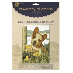 Country Threads Cross X Stitch Kit Little Red Cattle Dog Counted